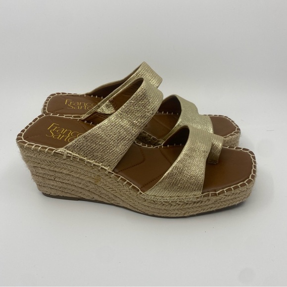 New Franco Sarto gold espadrille platform sandals 7.5 - Picture 4 of 10